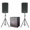 IBIZA SOUND CUBE1512 Sistema de altavoces amplificado 2+1 800W Subwoofer 15" + 2 x Altavoces Satelites 12"