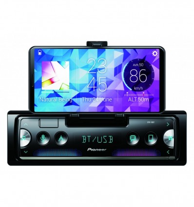 Pioneer SPH-10BT - Autoradio 1 DIN con sintonizador RDS y Bluetooth, USB y soporte para Smartphone