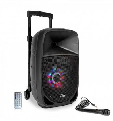 PARTY-8LED Altavoz portátil de 8'' 150W RMS Con batería y trolley USB/BT/FM/MICRO