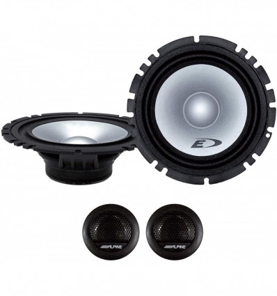 Alpine SXE-1750S Kit de 2 vías 6,5" 16,5 cm Altavoces 45 Watt RMS 280 Watt MAX con Woofer, Tweeter