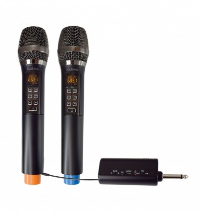 Karma VOICE 2M Micrófonos inalámbricos de karaoke + receptor, (Pack de 2 micrófonos)