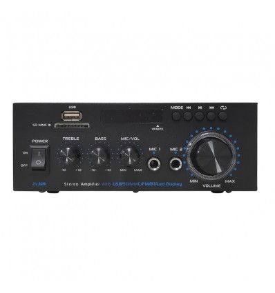 Acoustic Control AMP30 Amplificador HiFi estéreo con reproductor MP3, Bluetooth y radio FM