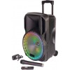 IBIZA SOUND PARTY-15RGB BAFLE PORTATIL 15’’/38CM 800W Max. con USB, TF, Bluetooth, FM, Micro VHF Y Mando A Distancia