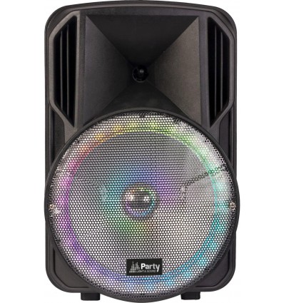 IBIZA SOUND PARTY-15RGB BAFLE PORTATIL 15’’/38CM 800W Max. con USB, TF, Bluetooth, FM, Micro VHF Y Mando A Distancia