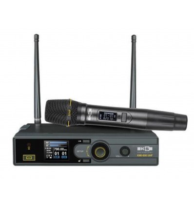 Kinson KMI 600 UHF / HAND Micrófono de mano profesional UHF con pantalla LCD y escaneo de frecuencias