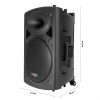 IBIZA SOUND PORT15UHF-BT Altavoz Portátil a baterías de 15", USB/VOX/BLUETOOTH/ 2 x Micrs UHF, Trolley, 800W Máxima 400W RMS