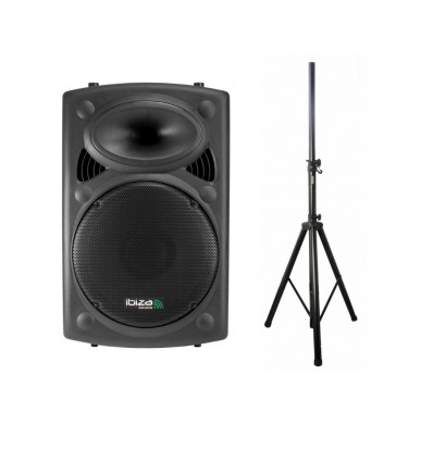 Oferta Pack IBIZA SOUND PORT15UHF-BT Altavoz Portátil a baterías de 15" con trípode Karma TL 152P