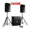 IBIZA SOUND CUBE1512 Sistema de altavoces amplificado 2+1 800W Subwoofer 15" + 2 x Altavoces Satelites 12"